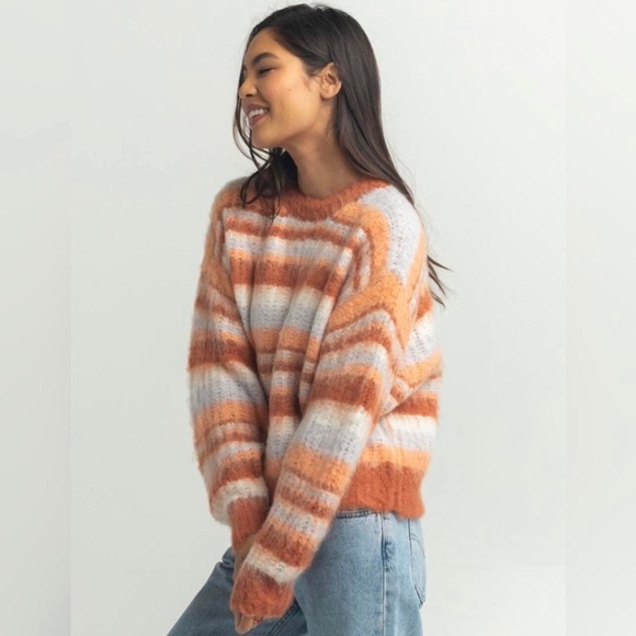 Obey Sweaters - OBEY Super Soft Orange “Mowa” Sweater